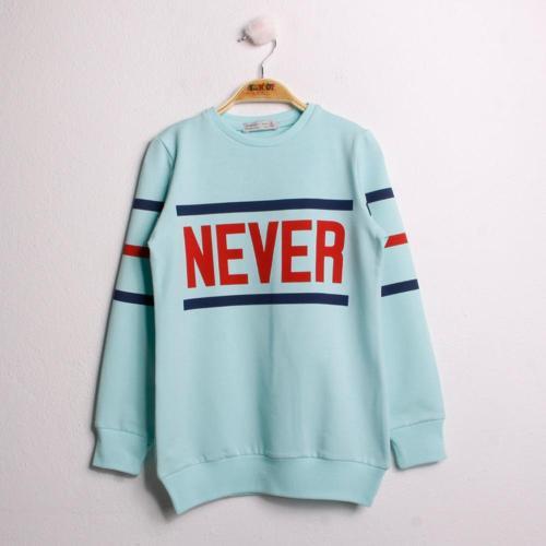 Toontoy Kız Çocuk Sweatshirt Never Baskı