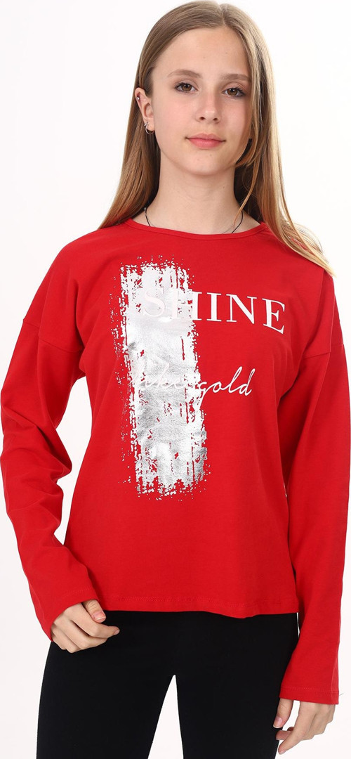 Toontoy Kız Çocuk Sweatshirt Shine Varak Baskılı