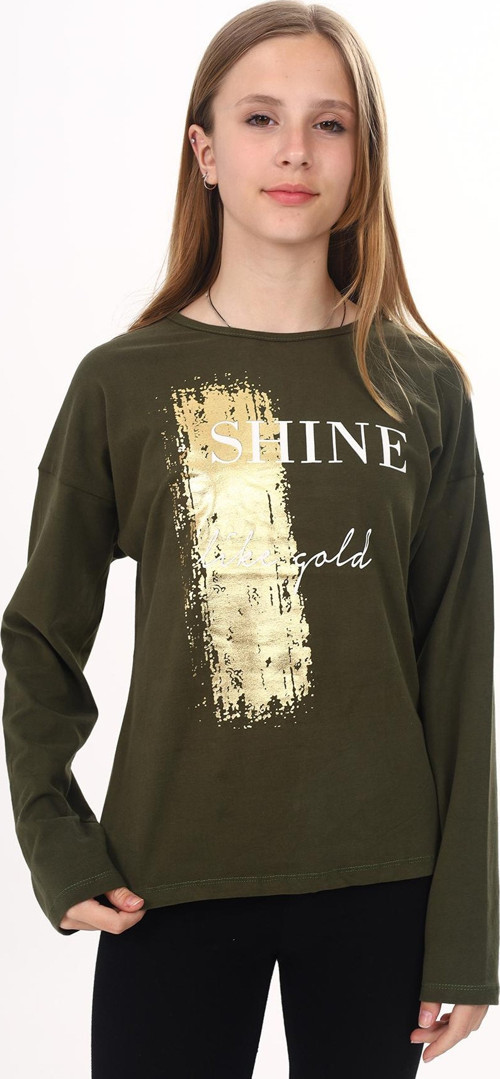 Toontoy Kız Çocuk Sweatshirt Shine Varak Baskılı