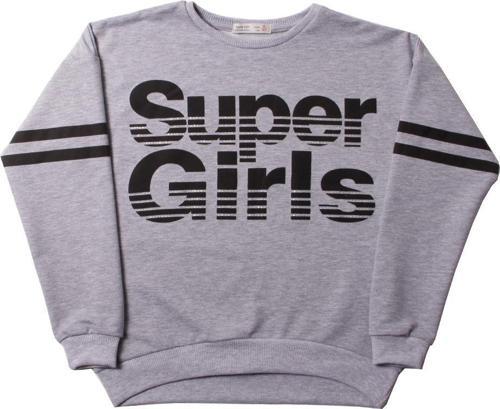 Toontoy Kız Çocuk Sweatshirt Super Girls Baskı Ve Taş