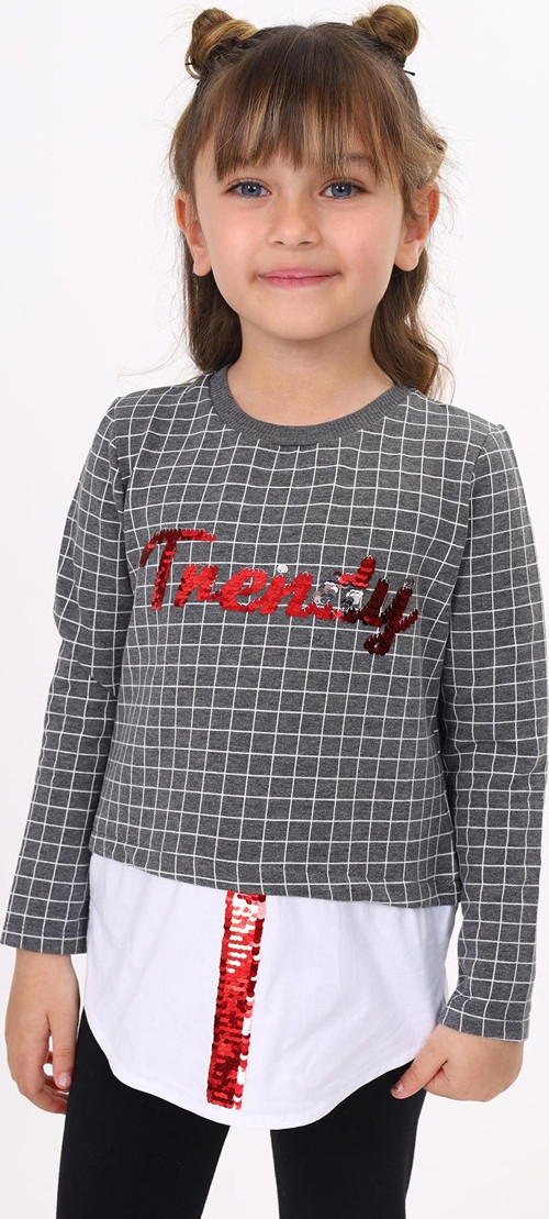 Toontoy Kız Çocuk Trendy Pullu Nakış Sweatshirt