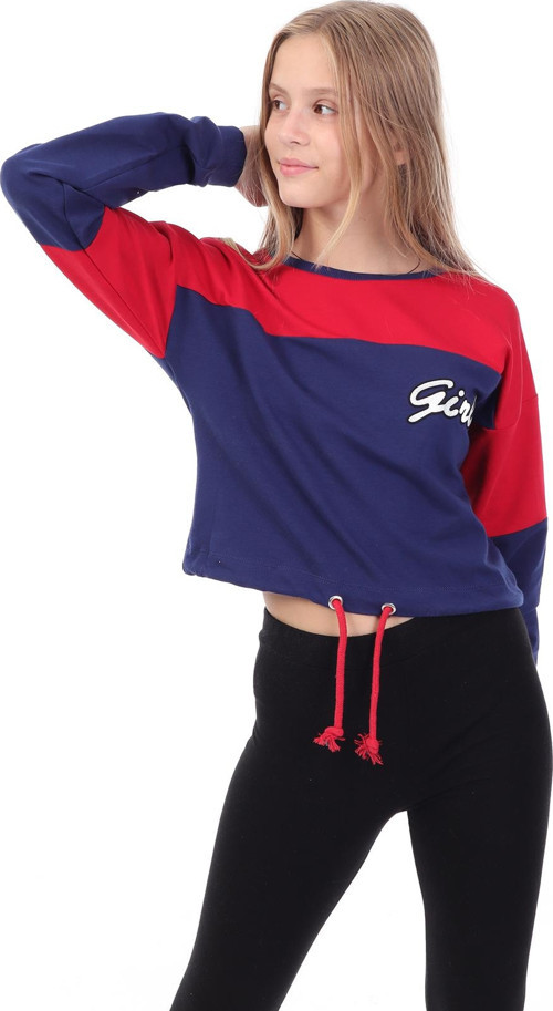 Toontoy Kız Çocuk Varaklı Girl Baskılı Sweatshirt