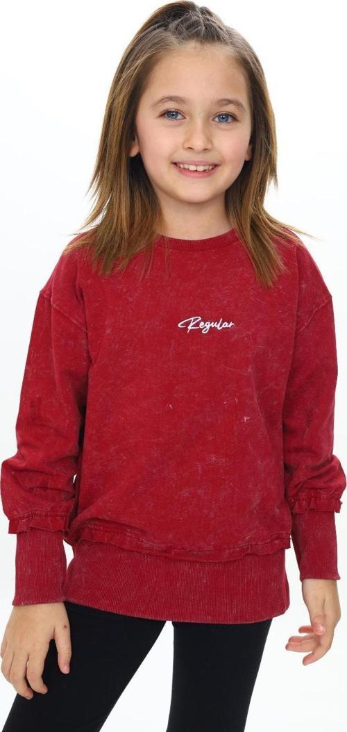 Toontoy Kız Çocuk Yıkamalı Nakışlı Sweatshirt