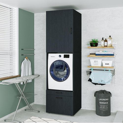 2 Çekmeceli Çamaşır Ve Kurutma Makinesi Dolabı + Üst Dolap, Banyo Dolabı 240 Cm