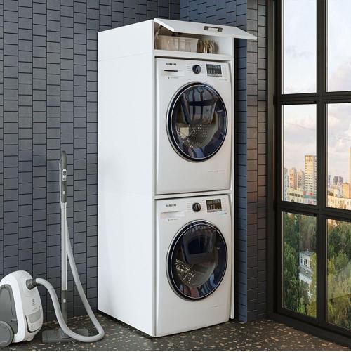 Banyo Dolabı 196,2X67 Cm Çamaşır Ve Kurutma Makinesi Dolabı