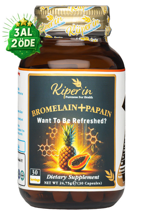 Bromelain(2500 GDU) & Papain - Doğal Proteolitik Enzim (30Kapsül & 700Mg)