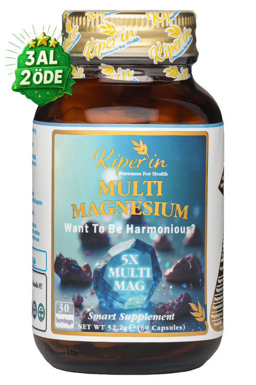 5x Çoklu Magnezyum (Taurat, Bisglisinat, Malat, Sitrat, L-Treonat) 60 Kapsül | Akıllı Gıda Takviyesi