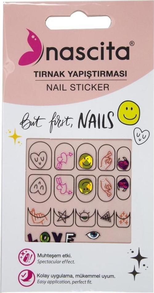 Emoji Desenli Tırnak Stickerı - 28