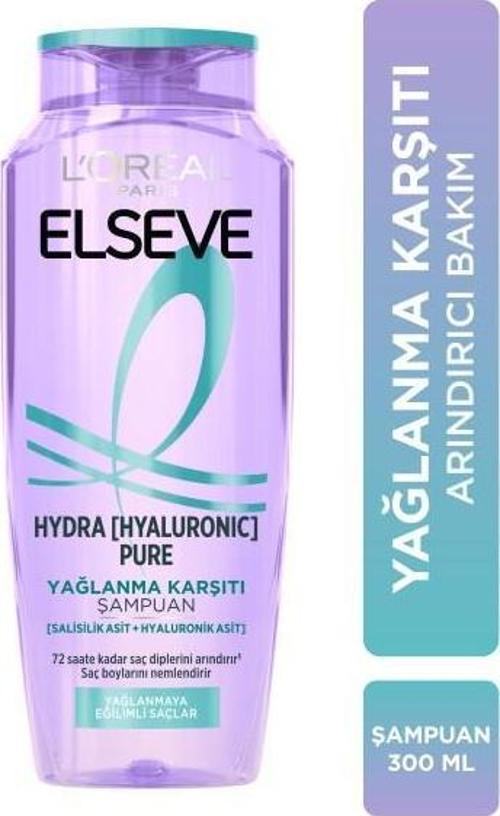 Elseve Hydra [Hyaluronic] Pure Salisilik Asit İçeren Yağlanma Karşıtı Arındırıcı Şampuan 300ml