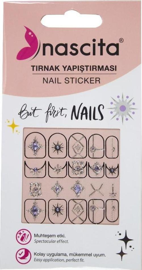 Işıltılı Kutup Yıldızı Desenli Tırnak Stickerı - 36