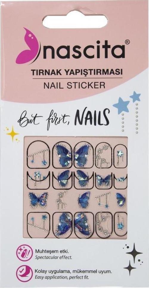 Işıltılı Yıldız Desenli Tırnak Stickerı - 32