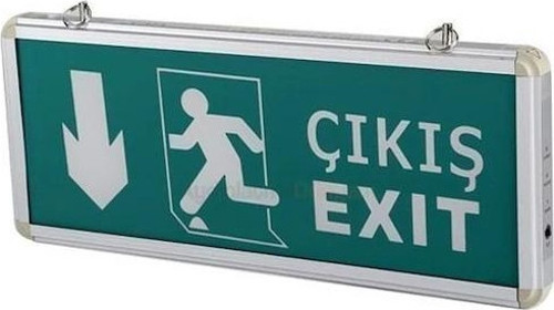 CT-9167 3w Exit Çıkış Levhası Ledli Aşağı 3 Saat Şarjlı