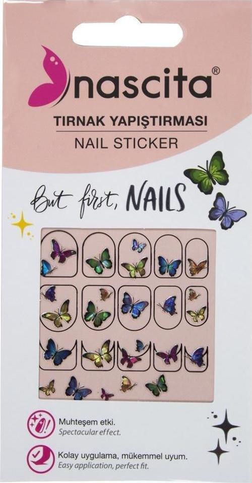 Kelebek Desenli Tırnak Stickerı - 29