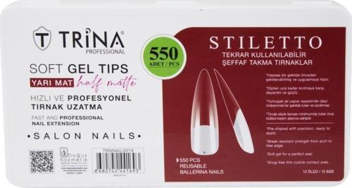 Soft Jel Takma Tırnak -Stilletto (Yarı Mat) 550' Li - 19