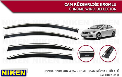 HONDA CİVİC 2012 2016 KROMLU CAM RÜZGARLIĞI NİKEN