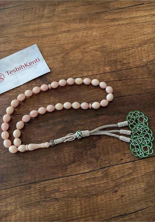 3'lü Şems Model Kazaz Püsküllü Sıkma Kehribar Tesbih