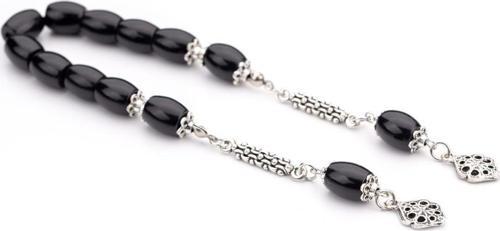 Tek Püsküllü Sadeliğiyle Siyah Fıçı Tane Zaza Tesbih