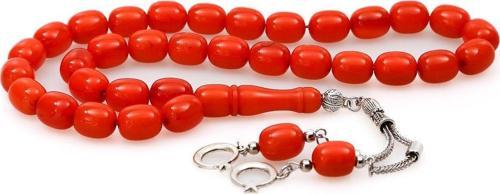 Büyük Boy Turuncu Renk Toz Kehribar Tesbih