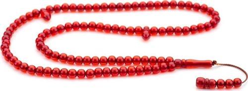 Cep Boy Açık Kırmızı 99'luk Toz Kehribar Tesbih