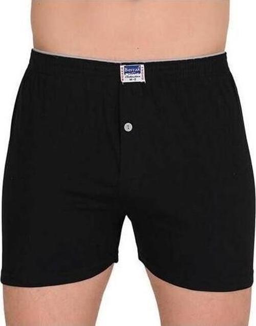 2 Adet Berrak 1099 Düğmeli Erkek Boxer %100 Pamuk Penye Boxer 