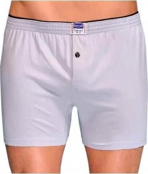 2 Adet Berrak 1099 Düğmeli Erkek Boxer %100 Pamuk Penye Boxer 