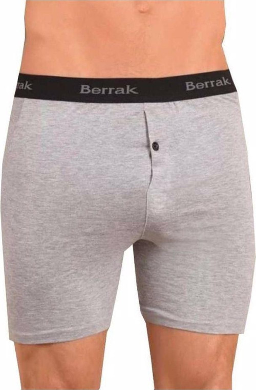 1059 Likralı Düğmeli Erkek Boxer 3'Lü