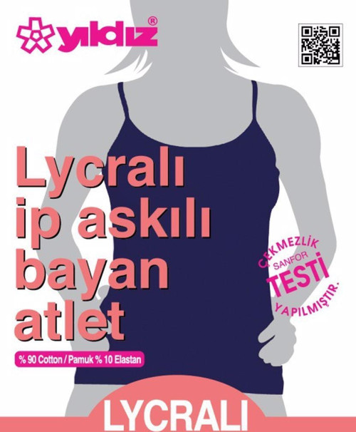 Bayan Likralı ip Askılı Atlet Renk Seçenekli