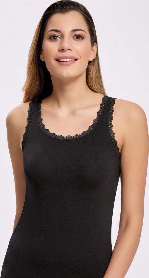 Kadın Likralı Dantelli Geniş Askılı Atlet 2313 - 3 Adet