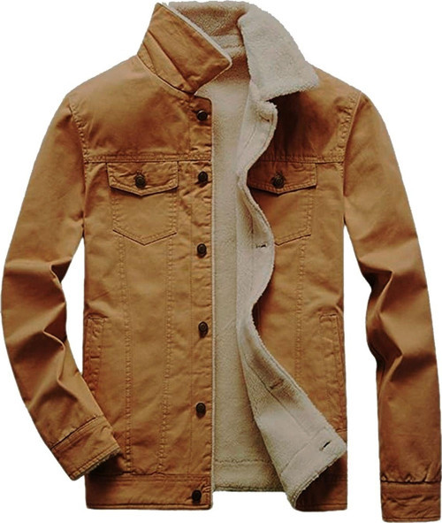 Çocuk Kürklü Kot Mont Premium Denim -- açık camel--
