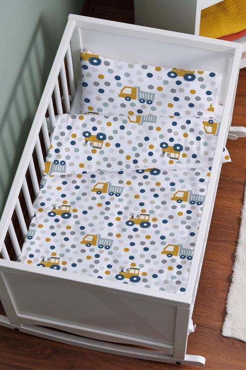 Organik Anne Yanı Nevresim Takımı (60x100) - Hareketli Tekerlekler