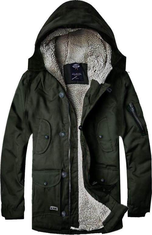 Alaska Slim Fit Su Ve Soğuğa Dayanıklı Kapüşonlu Kısa Parka Kaban Haki
