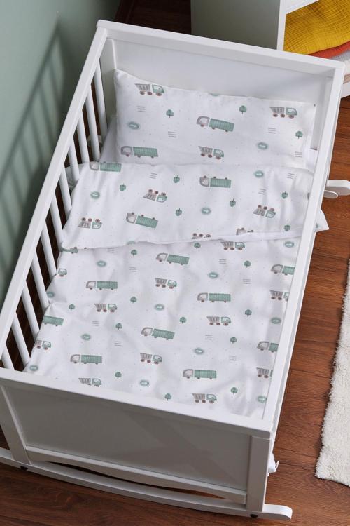 Organik Anne Yanı Nevresim Takımı (60x100) - Şehir Macerası