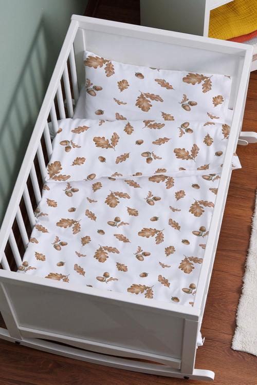 Organik Anne Yanı Nevresim Takımı (60x100) - Sonbahar Yaprakları