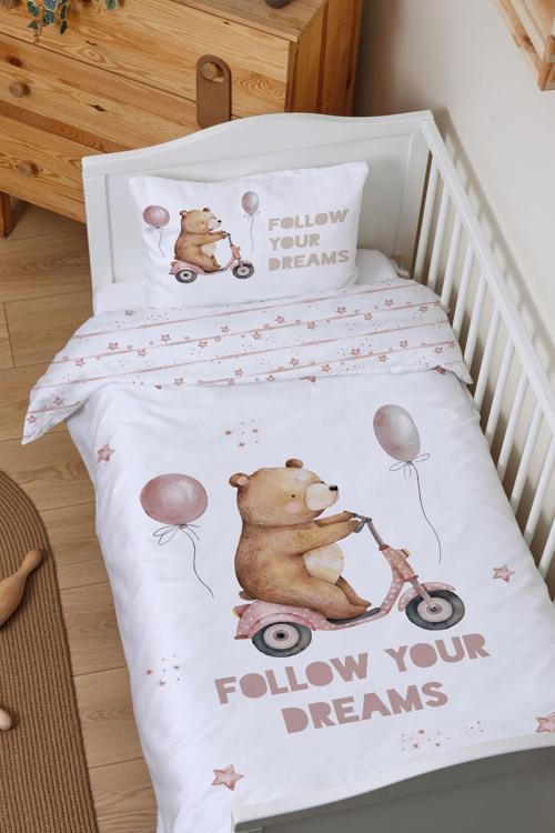 Organik Lastiksiz Çarşaflı Bebek Nevresim Takımı (100x150) - Minik Gezgin