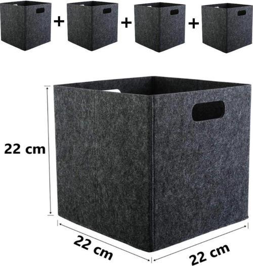 Çamaşır Sepeti Oyuncak Sepeti Küçük Boy Çok Amaçlı  Organizer 3Mm Keçe 22X22X22 Cm