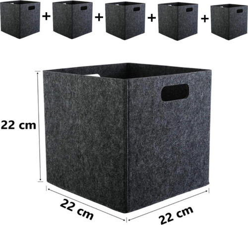 Çamaşır Sepeti Oyuncak Sepeti Küçük Boy Çok Amaçlı Organizer 3Mm Keçe 22X22X22 Cm