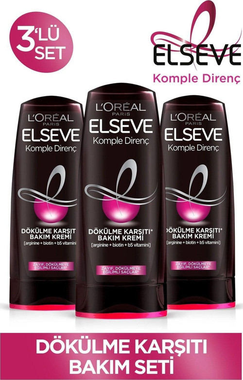 Loreal Komple Direnç Dökülme Karşıtı Saç Bakım Kremi 390 ml X 3 Adet