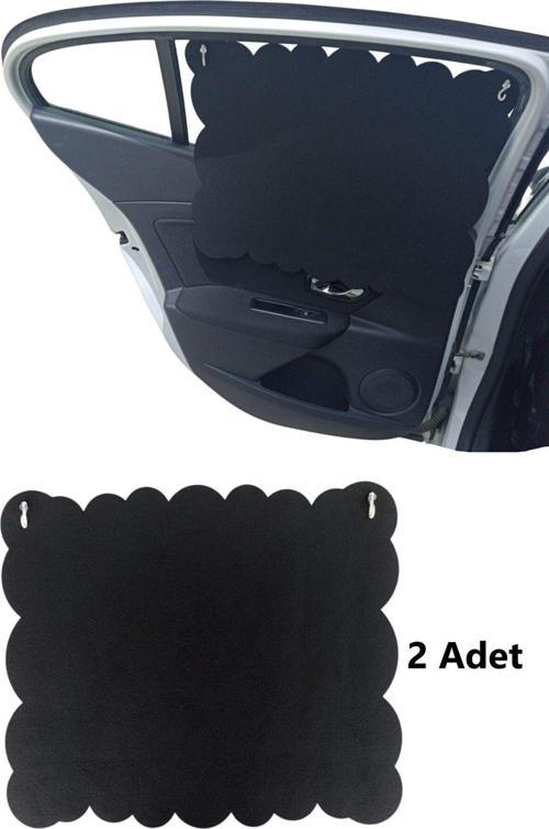 Oto Güneşlik Perdesi Yan Cam Araç Perdesi Arka Koltuk Emzirme Örtüsü Keçe Vantuzlu Tutucaklı 2 Adet