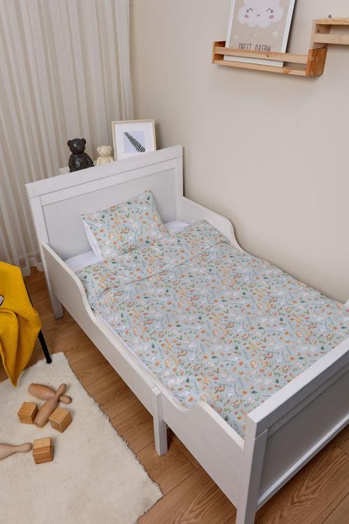 Organik Çarşaflı Park Yatak Nevresim Takımı (80x120) - Doğanın Minik Sesleri