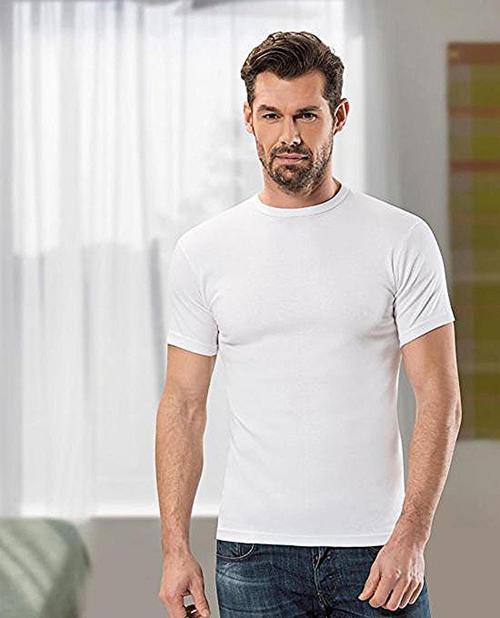 1107 Erkek Ribana Sıfır Yaka Kollu Fanila Renkli 6'Lı