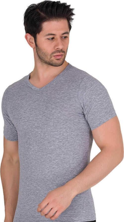 Erkek Likralı Süprem Kısa Kol V Yaka 6'Lı Paket -1027
