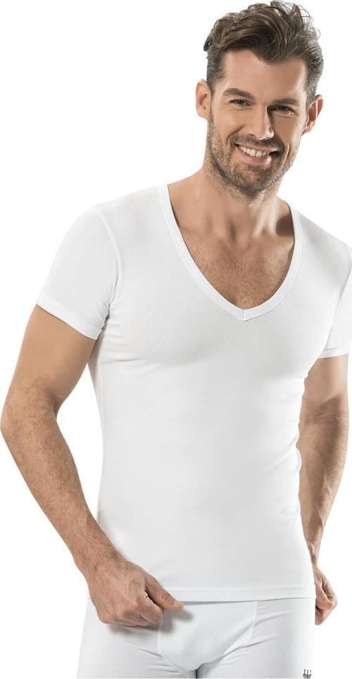 Erkek Likralı V Yaka Yarım Kol Fanila 3'lü Paket-213