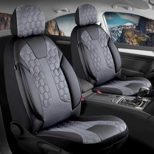 Audi Q3 Lüx Deri Detaylı Oto Koltuk Kılıfı Ön Arka Takım Cyrus FÜME