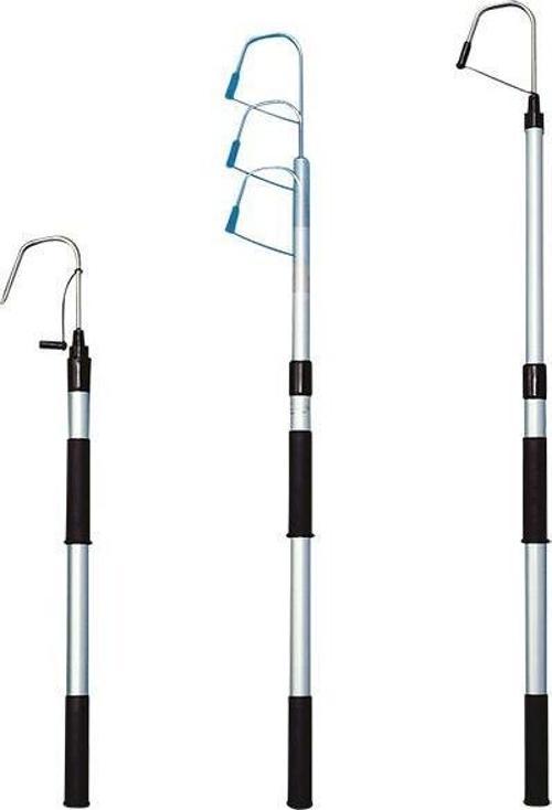 Teleskopik Aluminyum Balık Kancası . Çap Ø30mm, L.800-1205mm Inox kanca Ø8mm x W.100mm