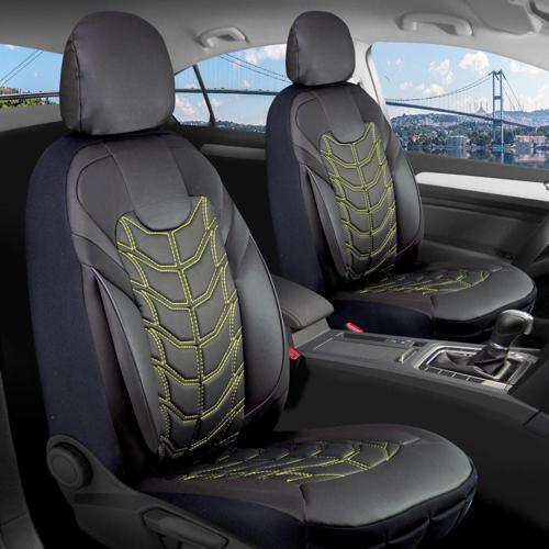 
Ford Fiesta Eski Lüx Deri Oto Koltuk Kılıfı Ön Arka Takım Set Classy SİYAH SARI