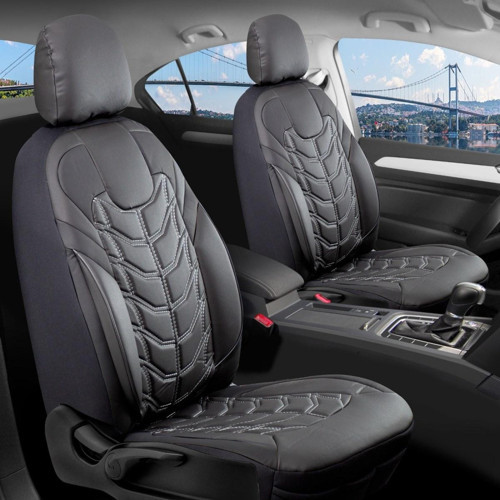 Volkswagen Passat B8,5 Lüx Deri Oto Koltuk Kılıfı Ön Arka Takım Set Classy SİYAH