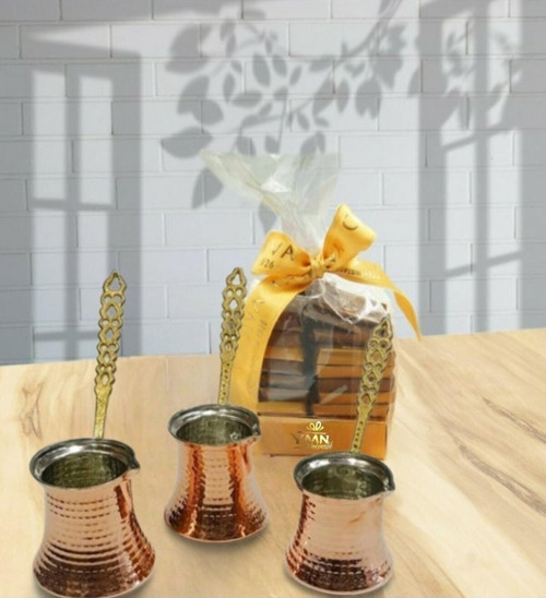 Cooker Türkmen Bakır Cezve Seti - 3 Lü Set