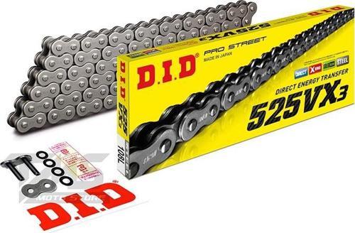 DID-525VX3-108 DID 525 VX3 108 LİNK ZİNCİR ÇELİK X RİNG