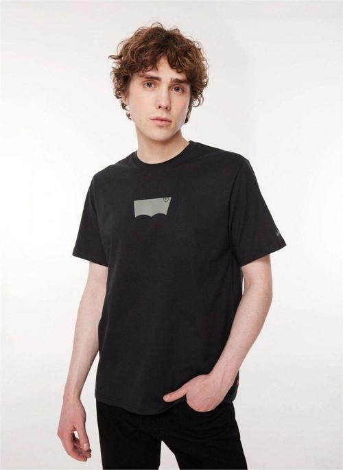 Bisiklet Yaka Siyah Erkek %100 Pamuk T-Shirt A2082-0147