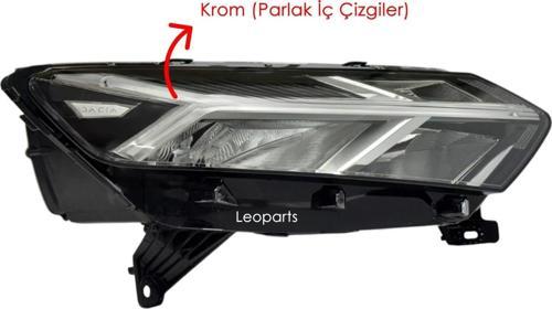 Dacia Sandero Far Lambası Sağ (Ledli - İçi Krom) 2021-2023 260101940R